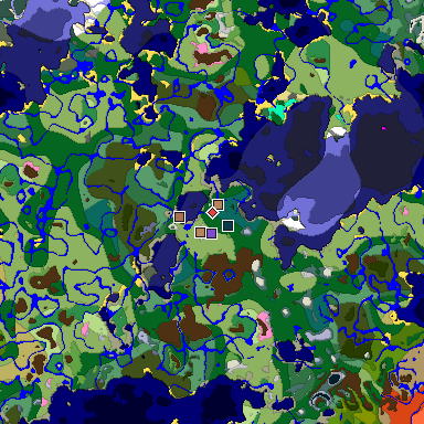 Map of Minecraft seed -3318841484330917040 around spawn