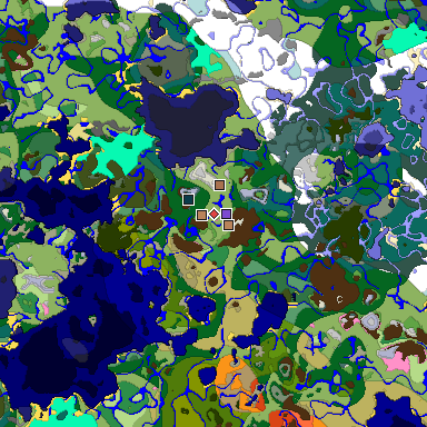 Map of Minecraft seed -4072082516664049538 around spawn