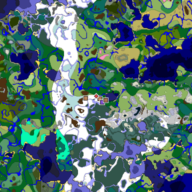 Map of Minecraft seed 6325192605279469625 around spawn