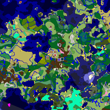Map of Minecraft seed -7893632607211251426 around spawn