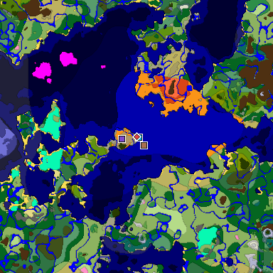 Predicted biome map of Java 26.3 seed 4698480386686914496 around estimated spawn