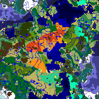 Predicted biome map of Java 26.3 seed -2328552323380794211 around estimated spawn