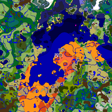 Predicted biome map of Java 26.3 seed -653528976620544206 around estimated spawn