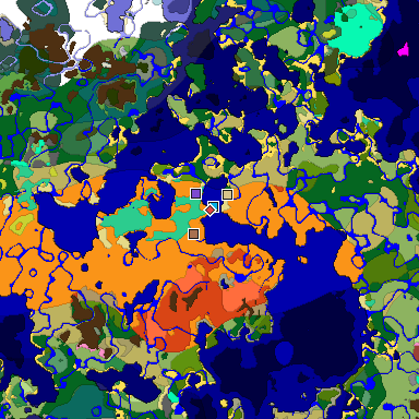 Predicted biome map of Java 26.3 seed -1460437048804865592 around estimated spawn