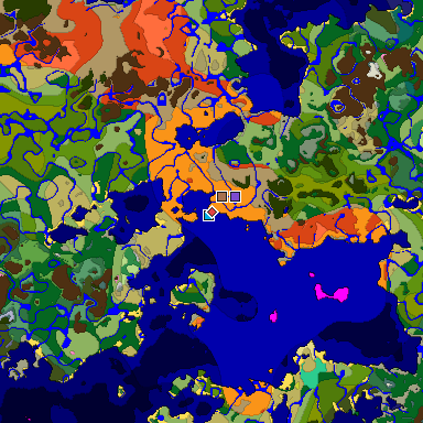 Predicted biome map of Java 26.3 seed -5586507898317670844 around estimated spawn