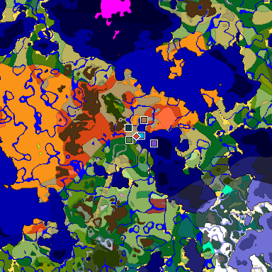 Predicted biome map of Java 26.3 seed 1919975678818583914 around estimated spawn