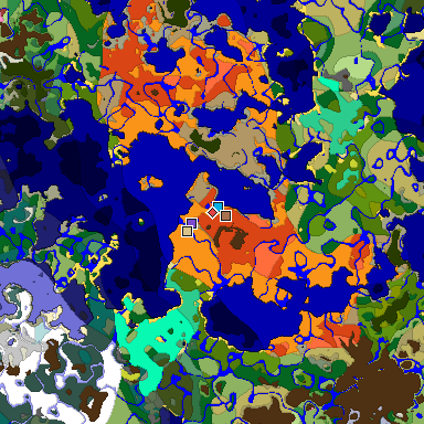 Predicted biome map of Java 26.3 seed 80846817129360357 around estimated spawn