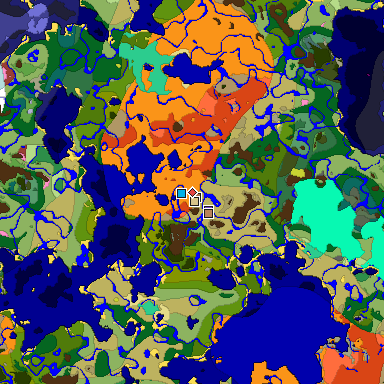 Predicted biome map of Java 26.3 seed -4371608110934250980 around estimated spawn