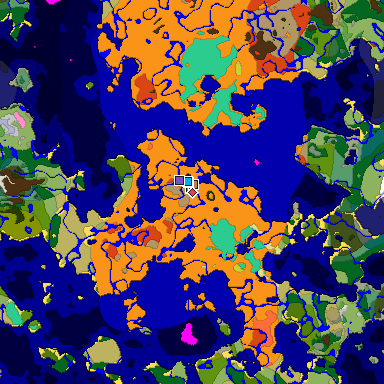Predicted biome map of Java 26.3 seed 2196084655506318439 around estimated spawn