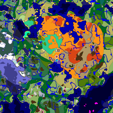 Predicted biome map of Java 26.3 seed -7872017053026951660 around estimated spawn